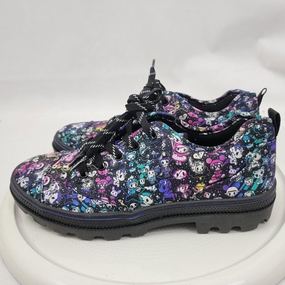 SKECHERS TOKIDOKI Womens 7.5 Shoes Roadies TOKIROADIE Black Multi Sneakers Cute - Picture 4 of 11